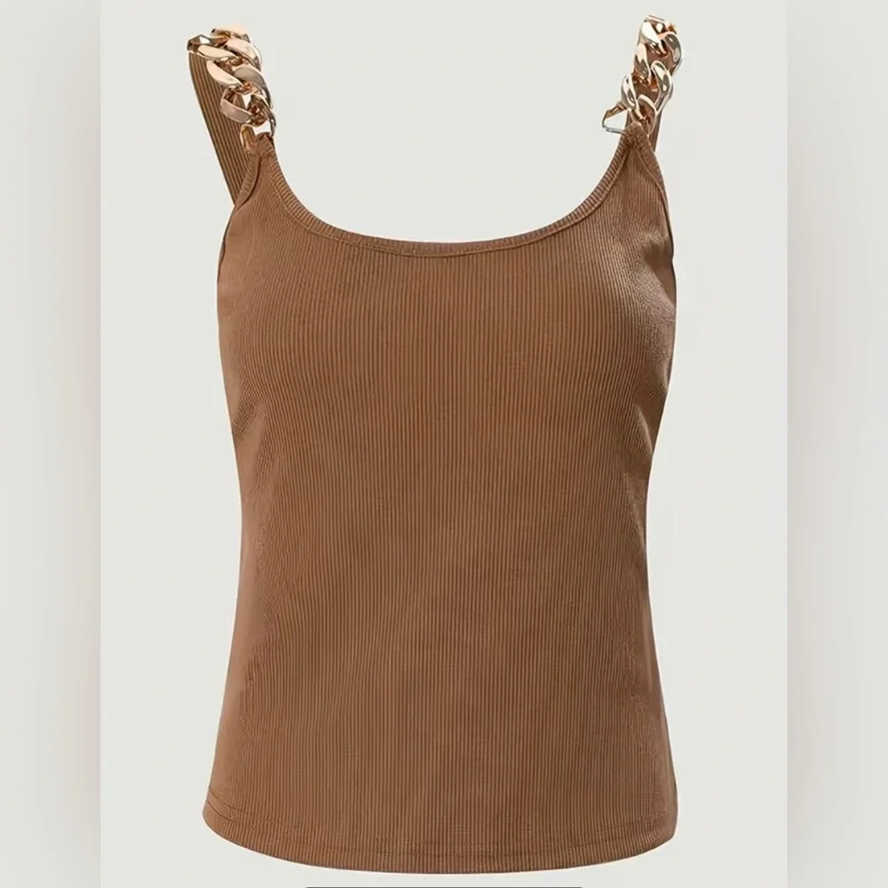 Tan chain strap top - Picture 3 of 3